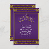 Lila Gold Tiara UAWG für alle Zwecke RSVP Karte (Vorne/Hinten)