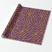 Lila Gold Tiger Geschenkpapier (Ungerollt)