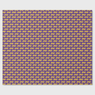 Lila & Gold Tiger Print Wrapper | LSU Geschenkpapier