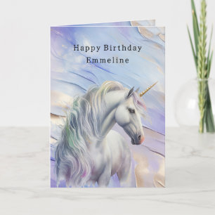 Lila Gold Traum Einhorn Gold Glanz Karte