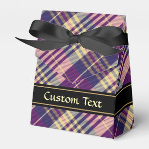 Lila, Gold und Blau Tartan Geschenkschachtel