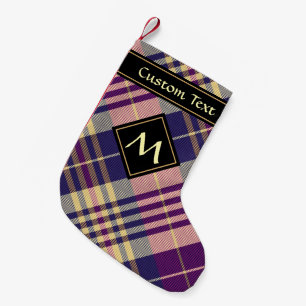 Lila, Gold und Blau Tartan Kleiner Weihnachtsstrumpf