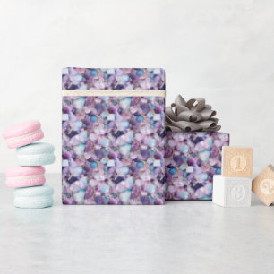 Lila, Gold und Blauer Edelstein Geschenkpapier
