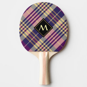 Lila, Gold- und Blauer Tartan Tischtennis Schläger