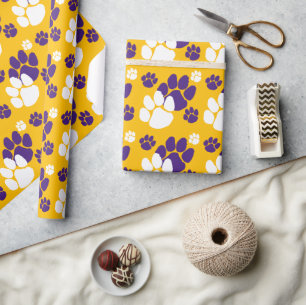 Lila-, Gold- und Weißdruck Geschenkpapier