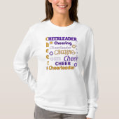 Lila, Gold und weißer Cheerleader-T - Shirt (Vorderseite)