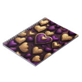 LILA- & GOLD-VALENTINE-HERZKANDIEN NOTIZBLOCK (Linke Seite)