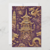 Lila & Gold Viktorianisch Chinoiserie Einladung (Vorderseite)