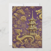 Lila & Gold Viktorianisch Chinoiserie Einladung (Rückseite)