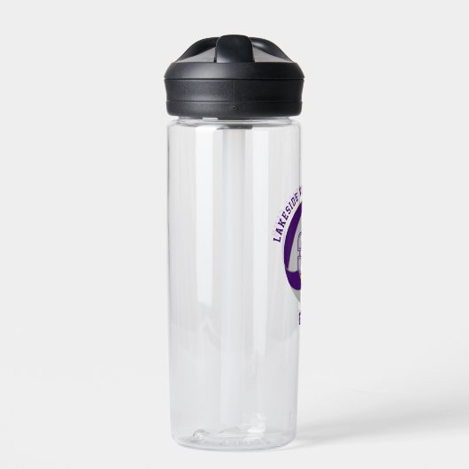 lila Gold-Volleyball-Team: Jungs nennen Trinkflasche (Vorderseite)