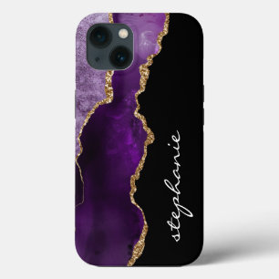 Lila Gold-Wasserfarbe-Achat Personalisiert Case-Mate iPhone Hülle