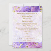 Lila Gold Wasserfarbe Art 2025 Foto Abschluss Einladung (Rückseite)