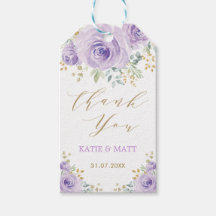 Lila Gold Watercolor Floral Wedding Party Favorite