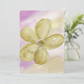 Lila Gold Watercolor Kinderdusche Einladung (Stehend Vorderseite)