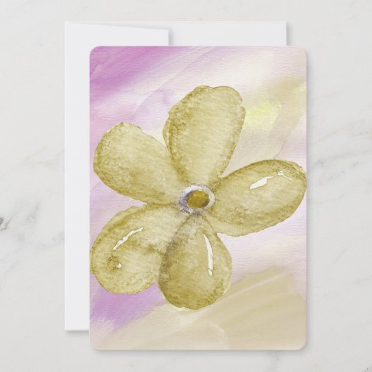 Lila Gold Watercolor Kinderdusche Einladung (Vorderseite)