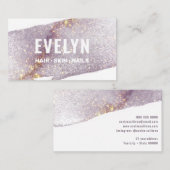 Lila Gold Watercolor Shimmer Visitenkarte (Vorne/Hinten)