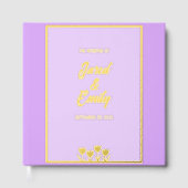 Lila Gold Wedding Foil Gästebuch (Vorderseite)