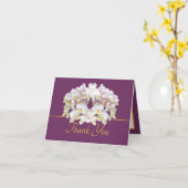 Lila Gold White Orchids Chic Bouquet Vielen Dank Karte (Gelbe Blume)