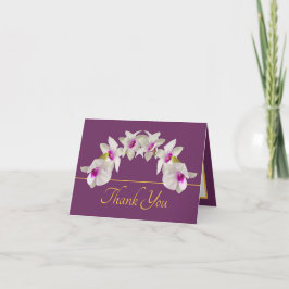 Lila Gold White Pink Orchid Bouquet Vielen Dank Karte