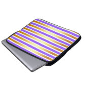 LILA GOLD WHITE SHINY STRIPES LAPTOPSCHUTZHÜLLE (Vorne Knopf)
