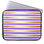 LILA GOLD WHITE SHINY STRIPES LAPTOPSCHUTZHÜLLE (Vorderseite)