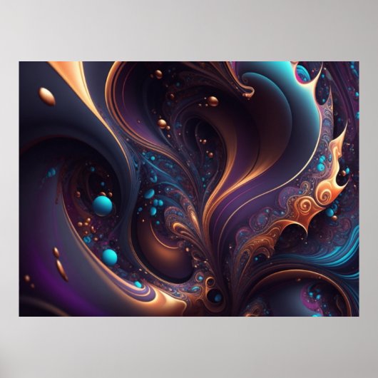 Lila Gold Wirbel Poster Print (Vorne)