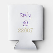 Lila Gold Zip Code Custom Cooler Dosenkühler (Rückseite)