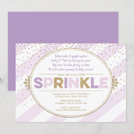 lila Goldbaby-Einladung Mädchen Glitzer Einladung