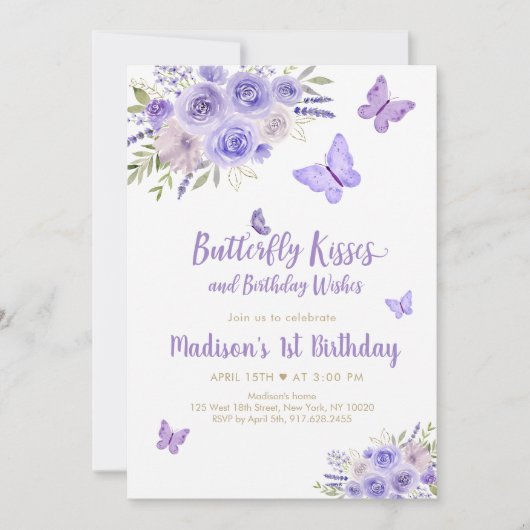 Lila Goldbarmherziger Geburtstag Einladung (Vorderseite)