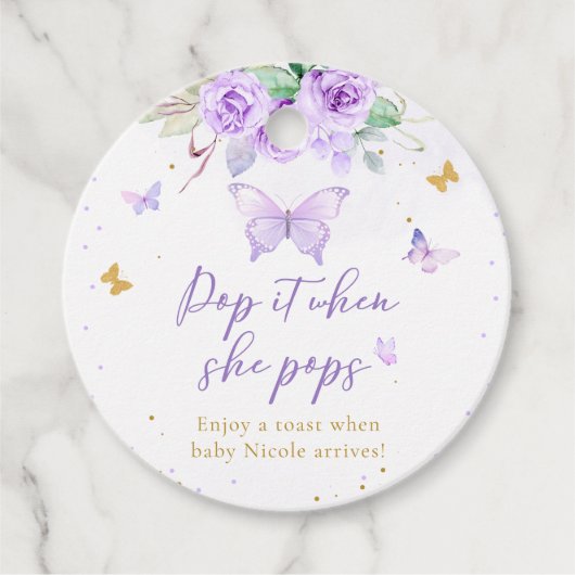 Lila Goldbarmherziger Pop Es, wenn sie Pop Geschenkanhänger (Vorderseite)