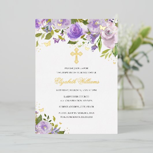 Lila Goldbarmherzigkeit Folieneinladung (Stehend vorne)