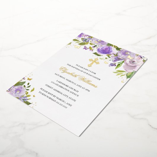 Lila Goldbarmherzigkeit Folieneinladung (Gedreht)