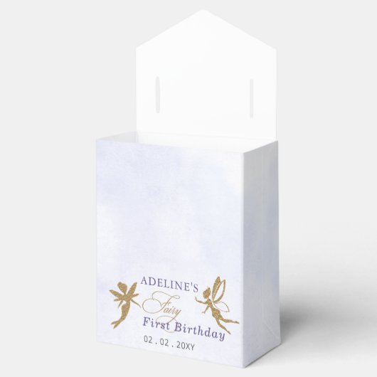Lila Goldbarren Fairy First Geburtstag Geschenkschachtel (Geöffnet)