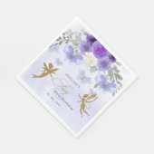 Lila Goldbarren Fairy First Geburtstag Serviette (Ecke)