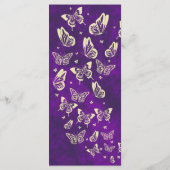 Lila Goldbarren Quinceañera 15. Geburtstag Menükarte (Rückseite)