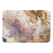 Lila- & Goldbarren Wasserfarbenschmetterlinge Badematte (Vorderseite)
