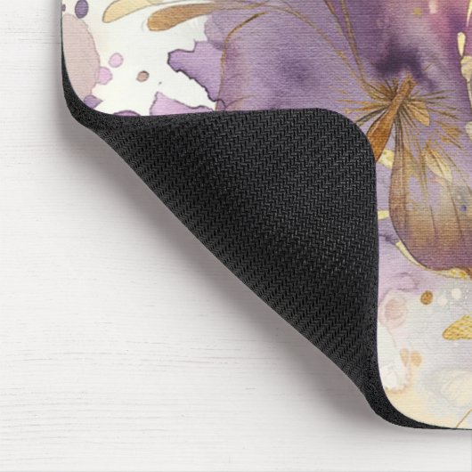 Lila- & Goldbarren Wasserfarbenschmetterlinge Mousepad (Ecke)