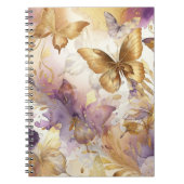 Lila- & Goldbarren Wasserfarbenschmetterlinge Notizblock (Vorderseite)