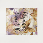 Lila- & Goldbarren Wasserfarbenschmetterlinge Wandteppich (Vorderseite (Horizontal))