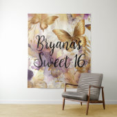 Lila- & Goldbarren Wasserfarbenschmetterlinge Wandteppich (Beispiel)