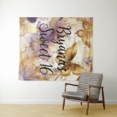 Lila- & Goldbarren Wasserfarbenschmetterlinge Wandteppich (Beispiel (Horizontal))