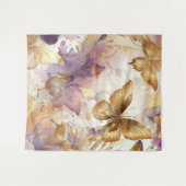 Lila- & Goldbarren Wasserfarbenschmetterlinge Wandteppich (Vorderseite (Horizontal))