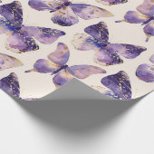 Lila Goldbarren zum Geburtstag Geschenkpapier (Ecke)