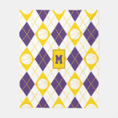 lila Goldbasketballmannschaft färbt Raute Fleecedecke (Vorderseite)