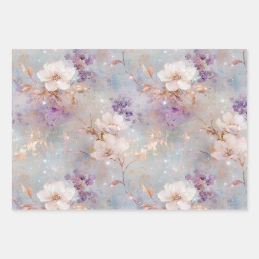 Lila Goldblume Geschenkpapier Set (Vorderseite)