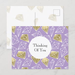 Lila Golddiamanten Postkarte