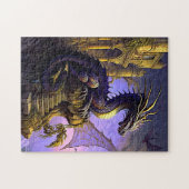 Lila Golddrache auf Burg Puzzle (Horizontal)