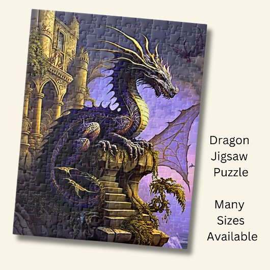Lila Golddrache auf Burg Puzzle