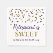 Lila Golden Confetti Rente ist süß Serviette (Vorderseite)