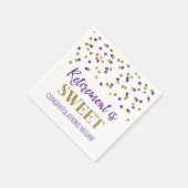 Lila Golden Confetti Rente ist süß Serviette (Ecke)